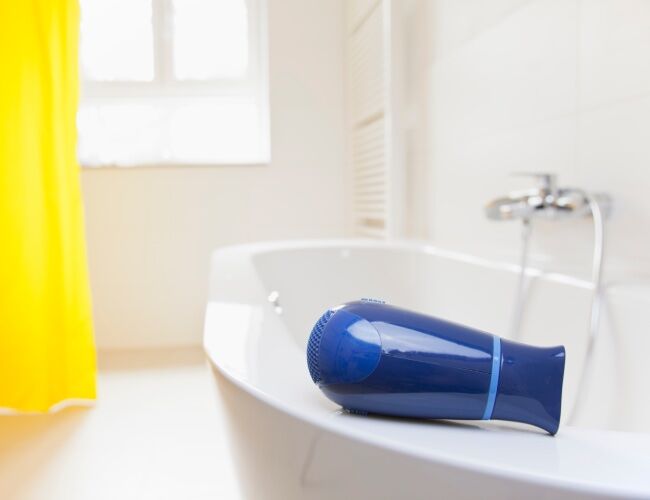 Custom Electrical says keeping appliances away from the water is very important for your family's safety.