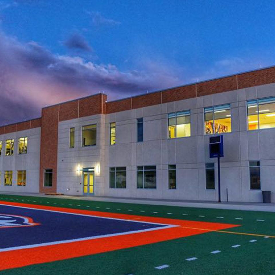 A commercial building with electrical work done by Custom Electrical.